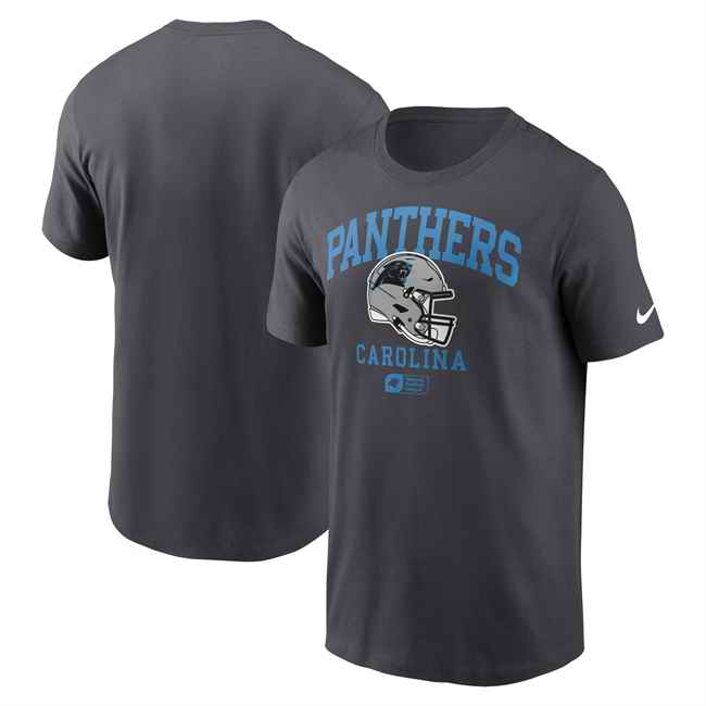 Men's Carolina Panthers Anthracite Helmet Essential T-Shirt